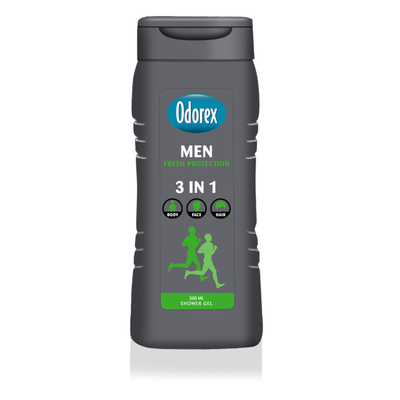 3x Odorex Douchegel For Men 3-in-1 Fresh Protection 300 ml