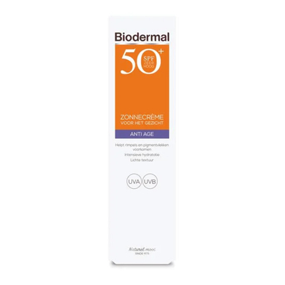 2x Biodermal Zonnecreme Gezicht Anti Age SPF 50+ 40 ml