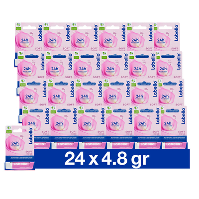 24x Labello Lippenbalsem Blister Soft Rose 4,8 gr