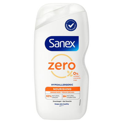 3x Sanex Douchegel Zero% Dry Skin 400 ml