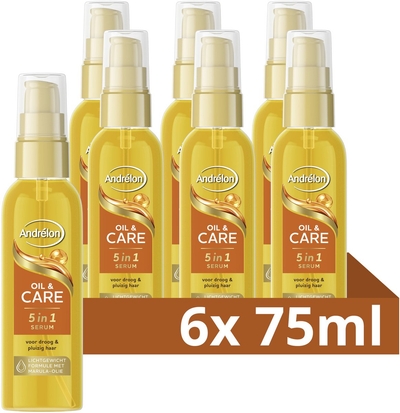 Andrélon Oil & Care 5-in-1 Serum - 6 x 75 ml