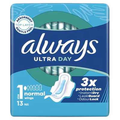Always Ultra Normal Maandverband Met Vleugels 13ST