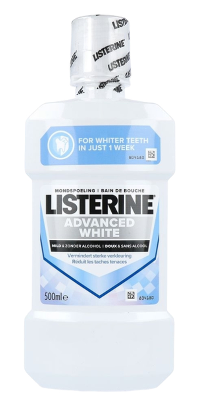 Listerine Advanced White Mild & Zonder Alcohol Mondspoeling 500 ml