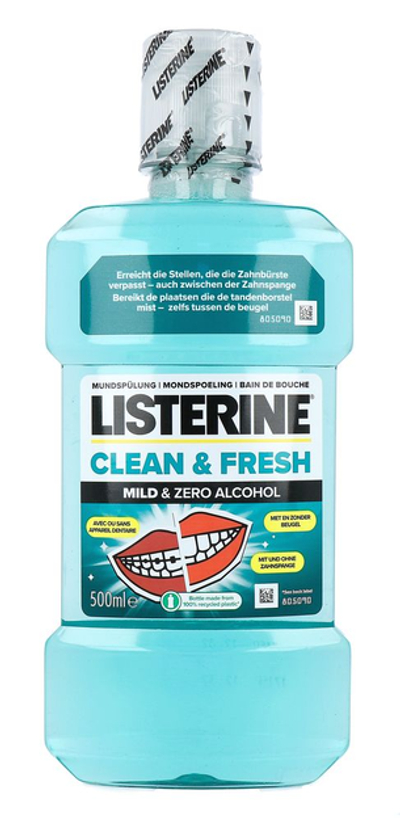 Listerine Clean & Fresh Mild & Zero Alcohol Mondspoeling 500 ml