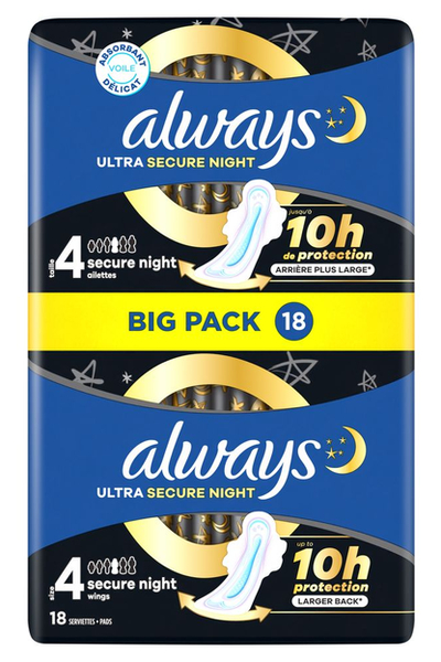 Always Ultra Secure Night Maat 4 Maandverband 18ST