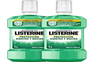 Listerine Mondspoeling, tand- en tandbescherming, frisse muntsmaak, frisse adem, voorkomt tandvleesontsteking, versterkt de tanden, 2 x 1000 ml