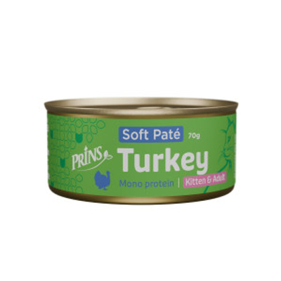 Prins Soft Paté Kitten en Adult kalkoen natvoer kat 24 x 70 g- natvoer katten
