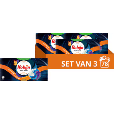 Robijn Black Velvet  wascapsules zwarte was - 78 wasbeurten