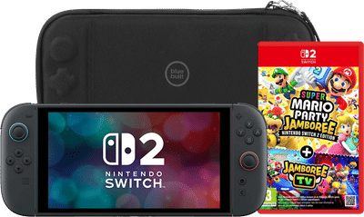 Nintendo Switch 2 + Super Mario Party Jamboree + BlueBuilt Beschermhoes