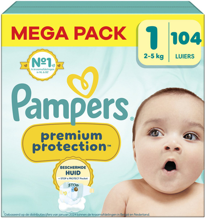 Pampers Premium Protection  luiers maat 1 - 104 stuks