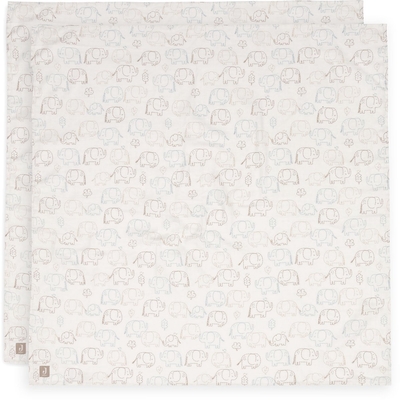 Jollein - Hydrofiele Doek Large - 115x115cm - Elephant Tales - 2 Stuks