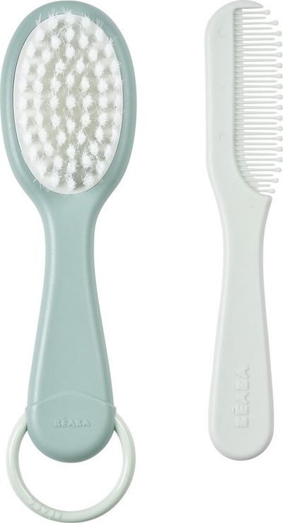 Béaba Haarborstel & Kam - Blauw - Set van 2 - Zacht & Ergonomisch