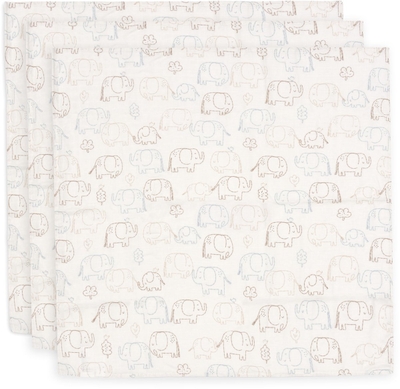 Jollein - Hydrofiele Doek Small - 70x70cm - Elephant Tales - 3 Stuks