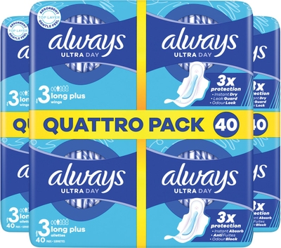 Always Ultra Maandverband Long Plus maat 3 Met Vleugels - 3 x 40 stuks