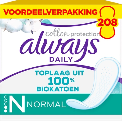 Always Dailies Cotton Protection Normal Inlegkruisjes - 4 x 52 stuks