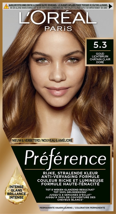L'Oréal Paris Préférence haarverf Licht Goudbruin 5.3 - Permanente Haarkleuring