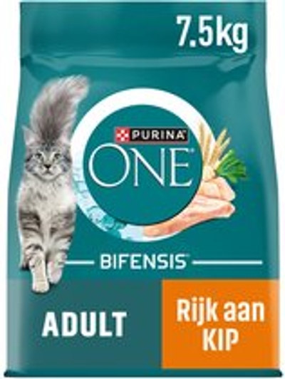 PURINA® ONE® Adult - Kattenbrokjes - Kip & Volkoren Granen - 7.5 kg - kattenbrokken