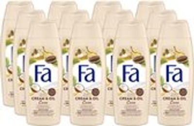 Fa Showergel - Cream&Oil - Cacaobutter & Coco Oil - Geur van Cacoaboter - Douchegel - 12 x 250 ml