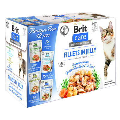 24x85g Brit Care Cat Fillets in Gravy & Jelly Flavour box nat kattenvoer - natvoer katten