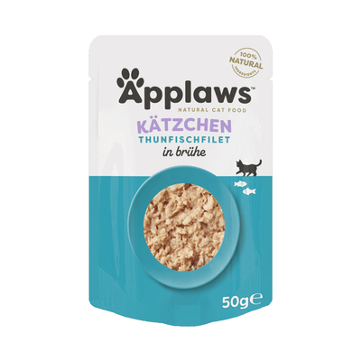 12x50g Tonijnfilet Applaws Natural Kitten in bouillon natvoer voor katten - natvoer katten
