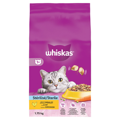 Whiskas 1+ Sterile Kip - 1.75 kg - kattenbrokken