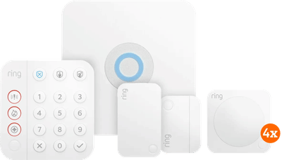 Ring Alarmsysteem met 1 magneetcontacten en 4 bewegingssensoren