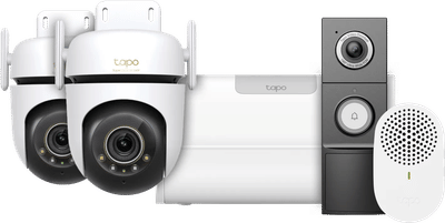 TP-Link Tapo C530WS Duo Pack + H500 Smart HomeBase + D235 Smart Battery & Wired Doorbell