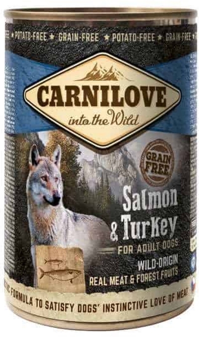 6x400 gr Carnilove dog blik zalm / kalkoen hondenvoer natvoer honden