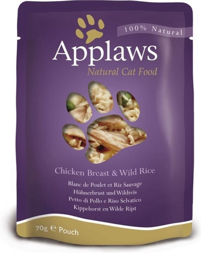 Applaws pouch vlees kip en rijst - 12 ST à 12 X 70 gr natvoer katten