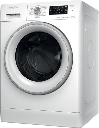 Whirlpool FFWDB 976258 SV EE, Voorbelading, Vrijstaand, Wit, Links, 9 kg, 1600 RPM