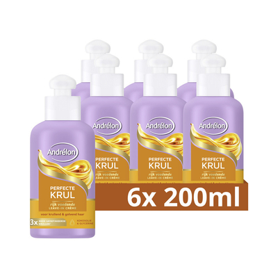Andrélon Perfecte Krul Rijk Voedende Leave-in haarcrème - 6 x 200 ml