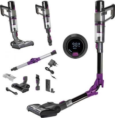 MPM Draadloze Steelstofzuiger met Digitaal Display, Ingebouwde Smart Stof Sensor - 22.2V / 250W - Stofzuiger met Accessoires