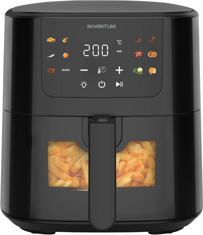 Inventum GF502HLDB - Airfryer - Hetelucht friteuse - 5 liter - Kijkvenster - 70 tot 200 graden - 1500 watt - Zwart
