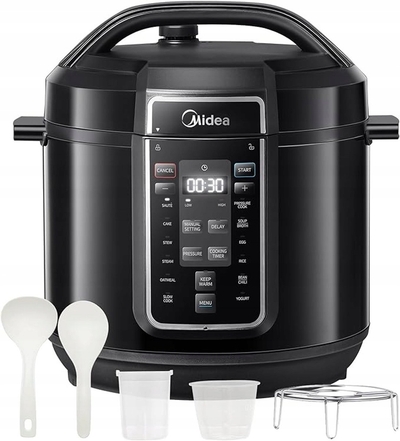 Midea Snelkookpan - Presure cooker - MY-CS6037WP - 13 programma' s - 6 L inhoud - 9 beveiligingslagen