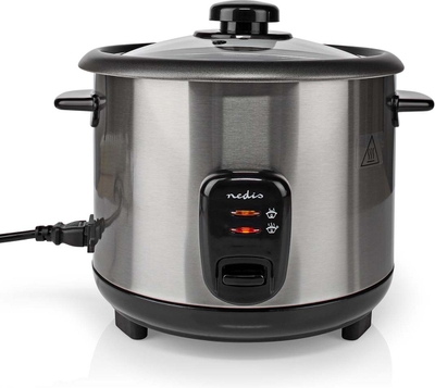 Nedis Rijstkoker – 5 Porties – Warmhoudfunctie – Anti-aanbaklaag – 1,5 Liter – RVS