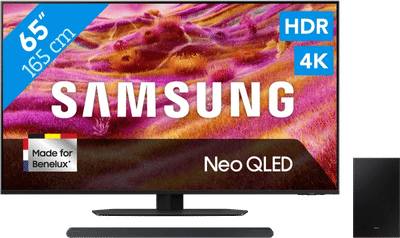 Samsung 65" Neo QLED QN90F 4K (2025) + Samsung HW-S700D Zwart (2024)
