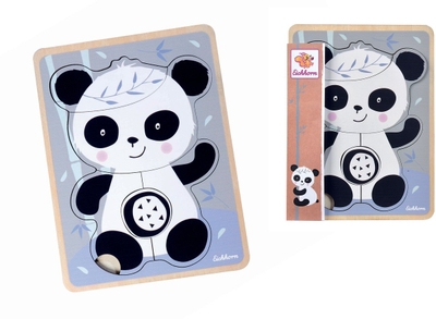 Houten Kinderpuzzel Eichhorn Panda 6 Onderdelen