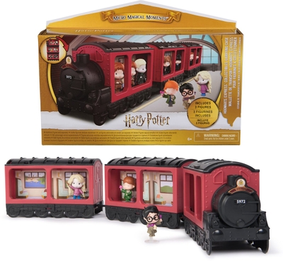 Wizarding World Harry Potter, Micro Magical Moments Hogwarts Express-draagkoffer voor verzamelfiguren met 3 figuren