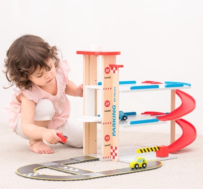 New Classic Toys Houten Speelgoedgarage Inclusief 3 Auto's