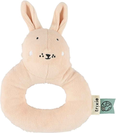 Trixie Rammelaar – Mrs. Rabbit– Zacht Baby Speelgoed met Knispergeluid – Sensorisch Speelgoed – Vanaf 3 Maanden