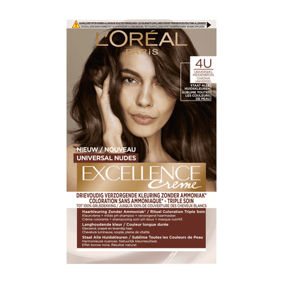 L'Oréal Paris Excellence Universal Nudes 4U - Universeel Middenbruin - Permanente haarverf