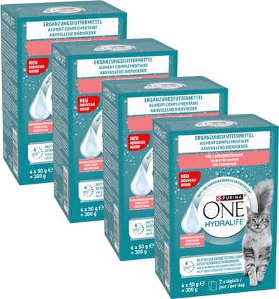 PURINA® ONE® Hydralife - Kattenvoer natvoer - Zalm - 24 x 50 g natvoer katten