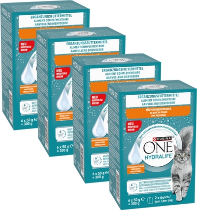 PURINA® ONE® Hydralife - Kattenvoer natvoer - Kip - 24 x 50 g natvoer katten