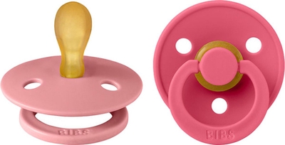 BiBs Fopspeen - Symmetrisch - 2 Stuks - 0-6 Mnd - Dusty Pink/Coral