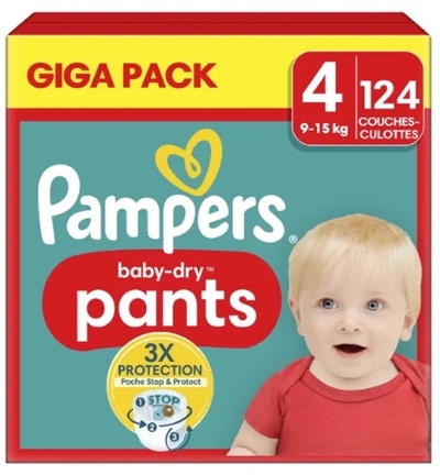 Pampers Baby Dry Pants  luierbroekjes maat 4 - 124 stuks