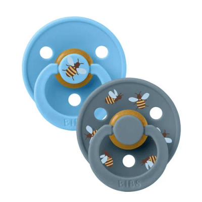BiBs Studio Colour Fopspenen - Rond - 2 Stuks - 18+ Mnd - Bumblee Breeze