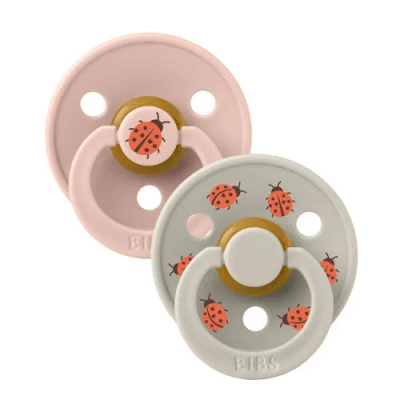 BiBs Studio Colour Fopspeen - Rond - 2 Stuks - 0-6 Mnd - Ladybug Blush Mix