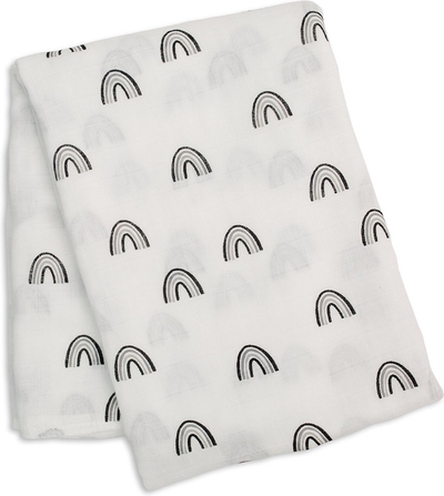 Lulujo - hydrofiele doek - swaddle - bamboo - 120x120 cm - Black Rainbow