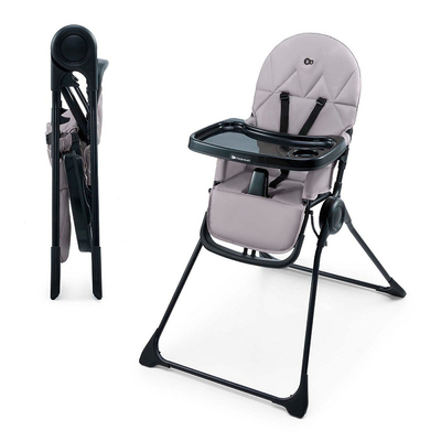 Kinderkraft BINCI – Verstelbare Kinderstoel voor Baby’s en Peuters – 3‑voudig Verstelbare Rugleuning – 5‑punts Veiligheidsgordel – Opvouwbaar en Lichtgewicht – Eenvoudig Reinigbare Bekleding – Stabiel Stalen Frame – Comfortabel en Veilig – Grijs