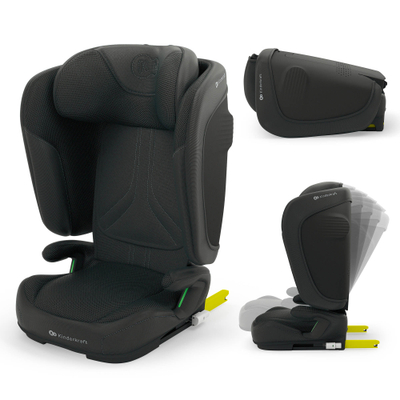 Kinderkraft UNITY 2 Autostoel – Voor kinderen van 100–150 cm (3,5–12 jaar) – Met ISOFIX, Slaapstand en SPS + H-GUARD – Opvouwbaar, Luchtcirculatiesysteem, Verwijderbare Bekleding – Zwart
